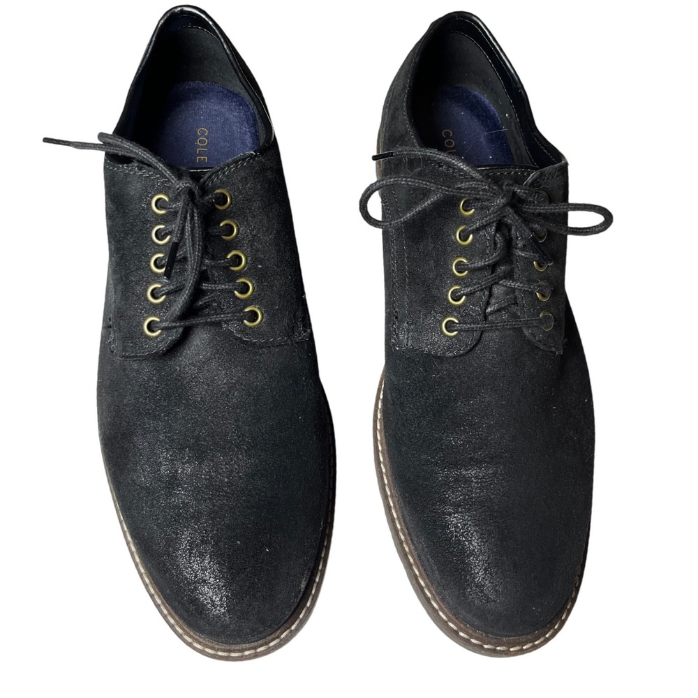 Cole Haan Men Black Suede Oxford Lace Up Shoes‎ Size 8.5M Casual Dress Smartcore